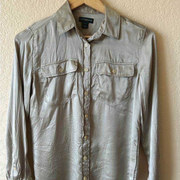 J Crew Silk Buttons Down Silk Shirt Size 0 - Picture 2 of 7